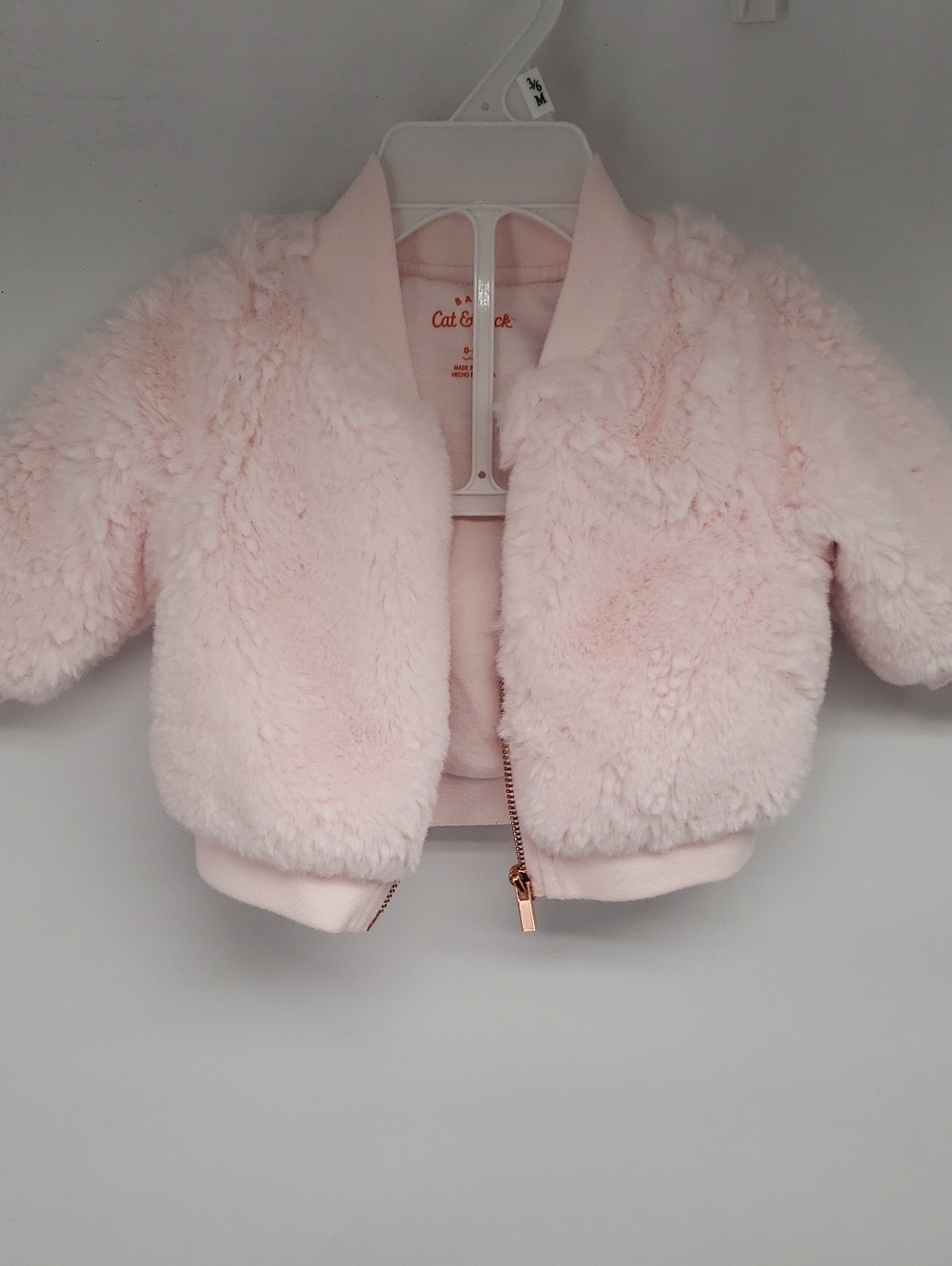 Cat & Jack Light Pink Faux-Fur Bomber Jacket